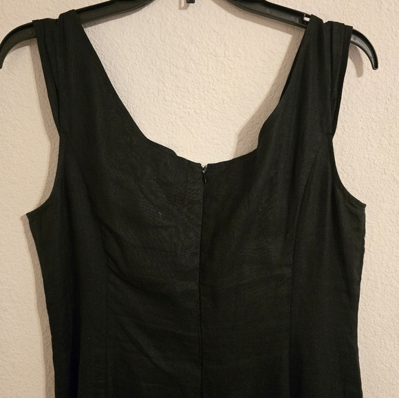 Nikki Valentine Womens Dress Black Sz 8 Irish Linen Embroidered Beaded  Boho Art - Picture 10 of 15